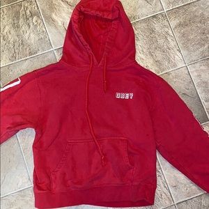 Obey red cropped hoodie